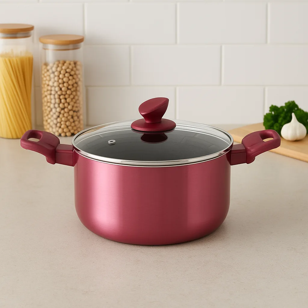 WT-SP004 Pink Induction Bottom Pressed Casserole Stockpot — image 2