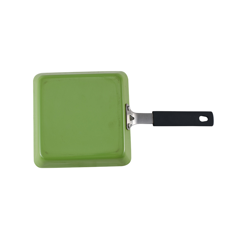 WT-FP017 Green Square Pressed Frying Pan — image 2
